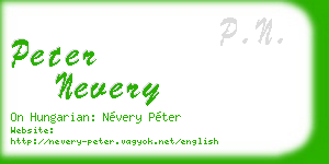 peter nevery business card
